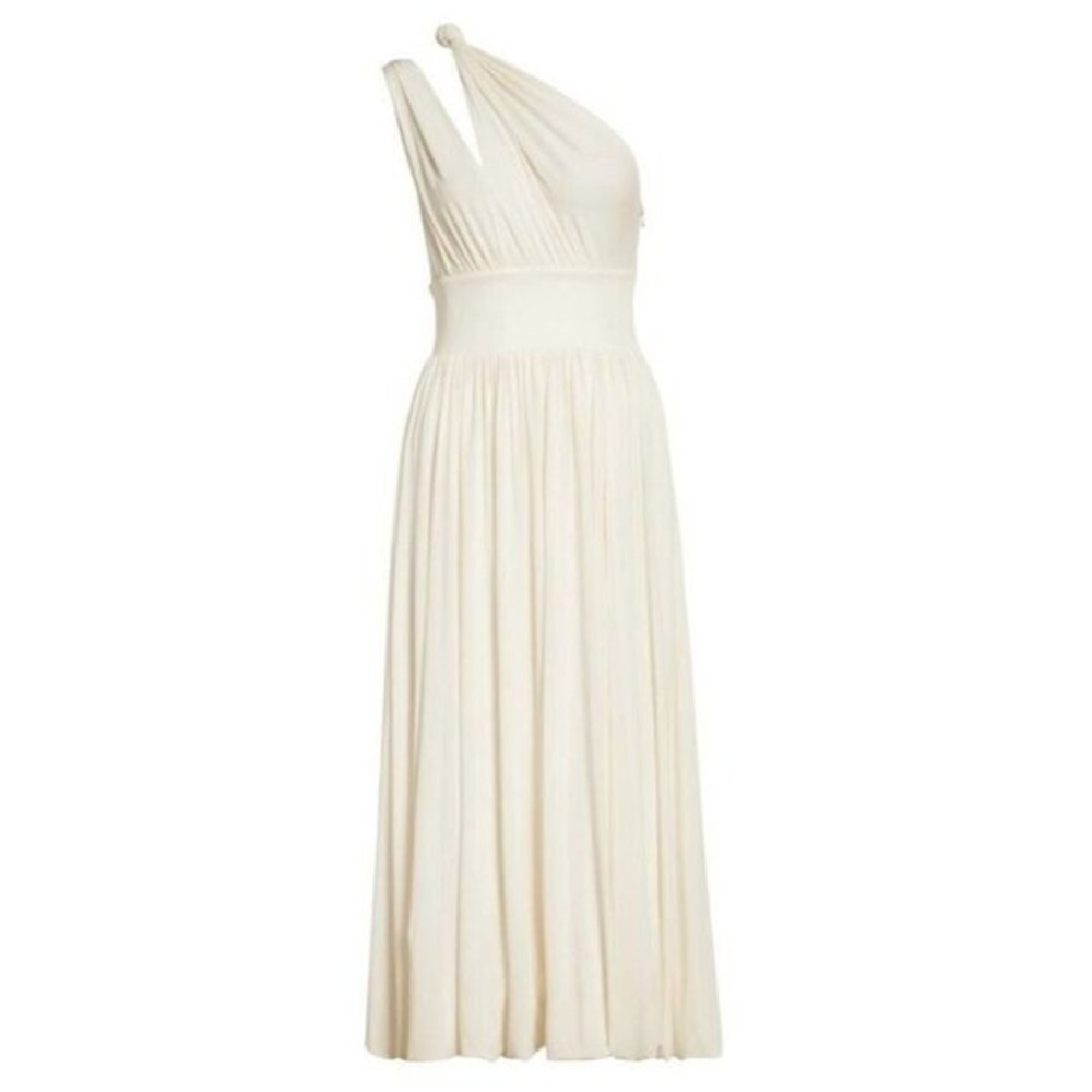 LA LIGNE Helena One-Shoulder Cutout Midi Dress Ivory Size S